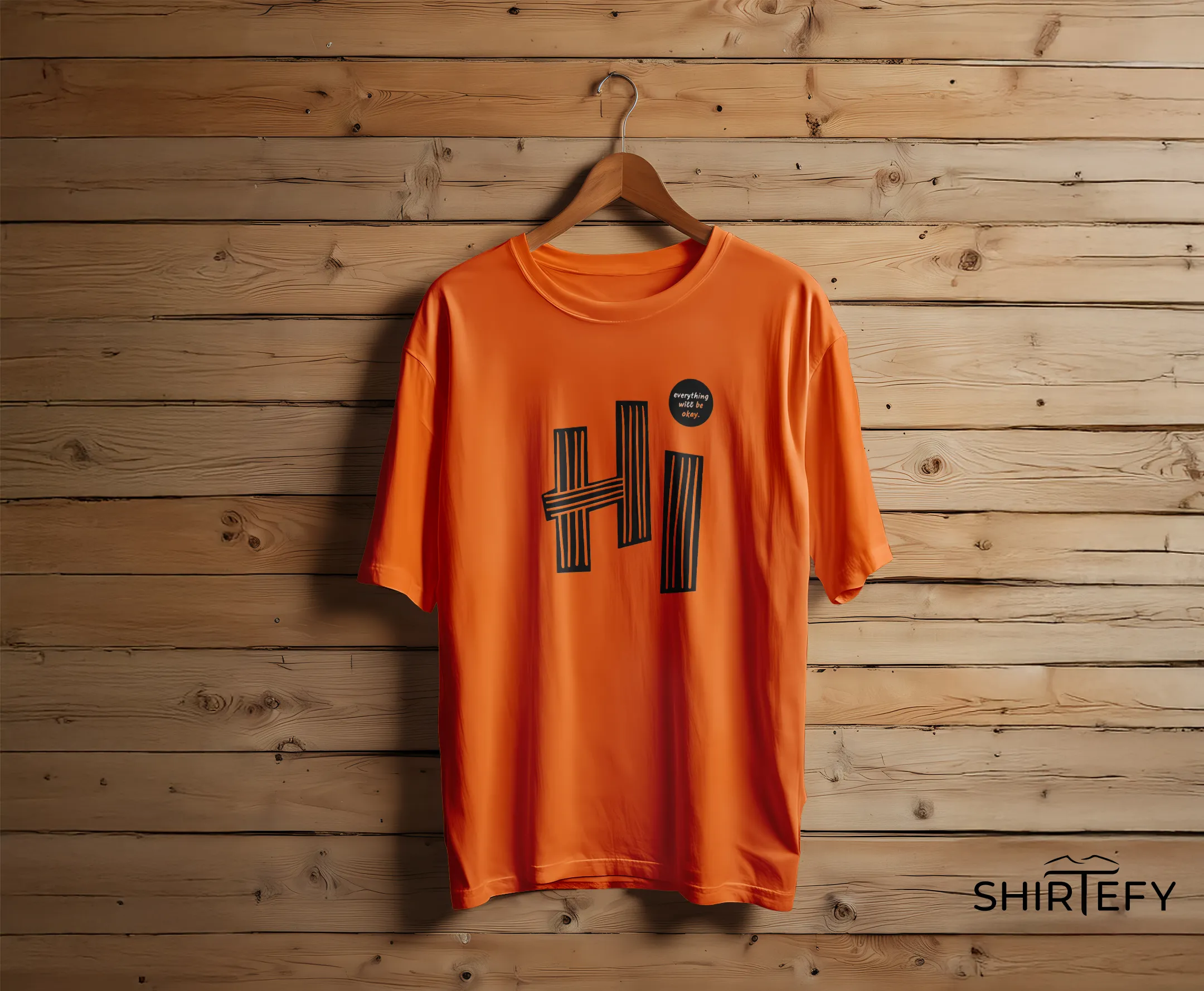Aesthetic Striped "HI" Graphic T-Shirt - Image 5