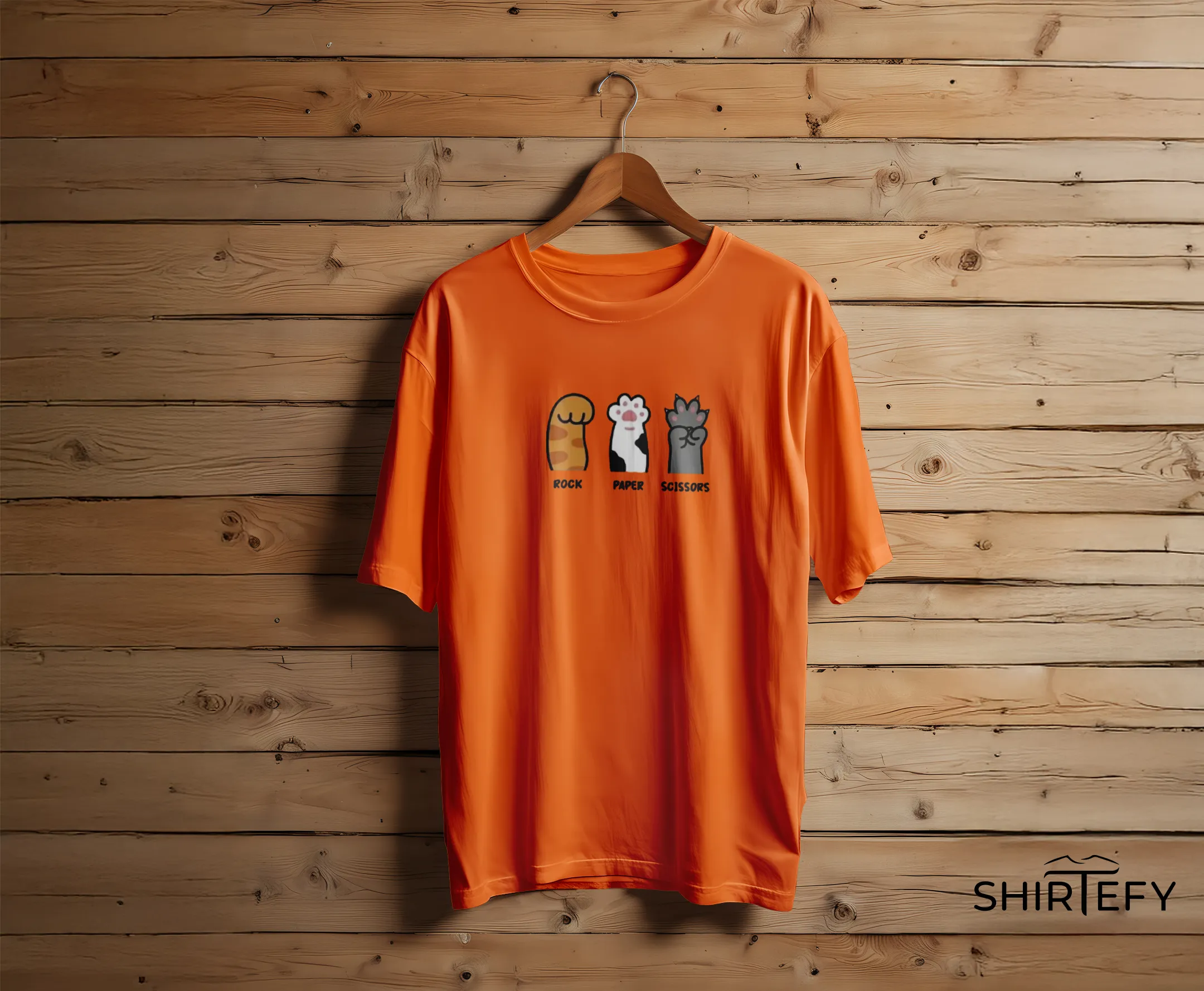 Cat Paw Rock Paper Scissors T-Shirt - Image 3