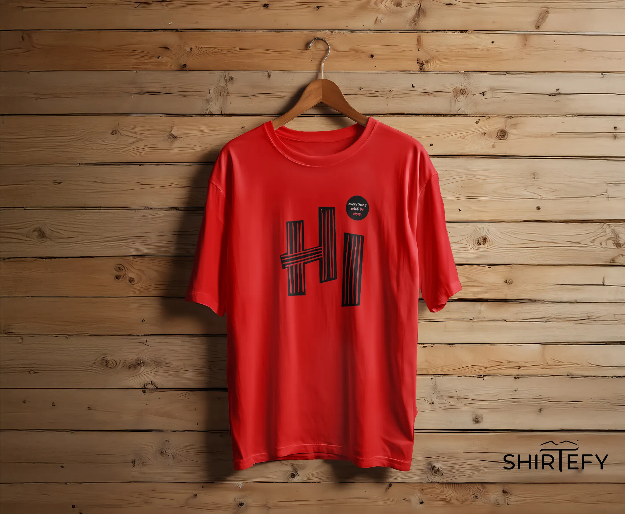 Aesthetic Striped "HI" Graphic T-Shirt - Image 6