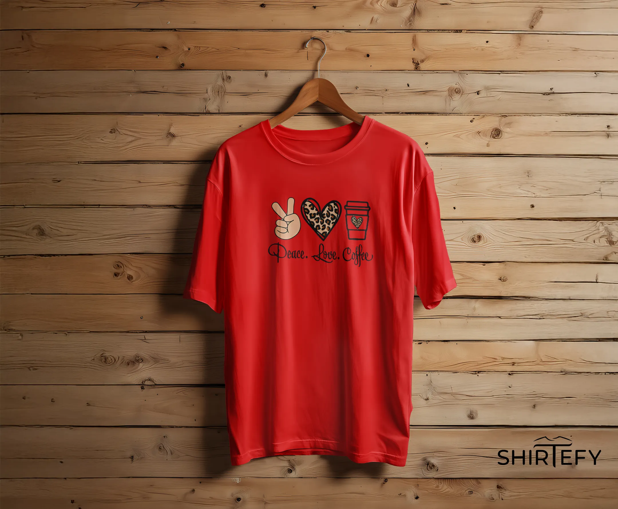 Peace Love Coffee Graphic T-Shirt - Image 3