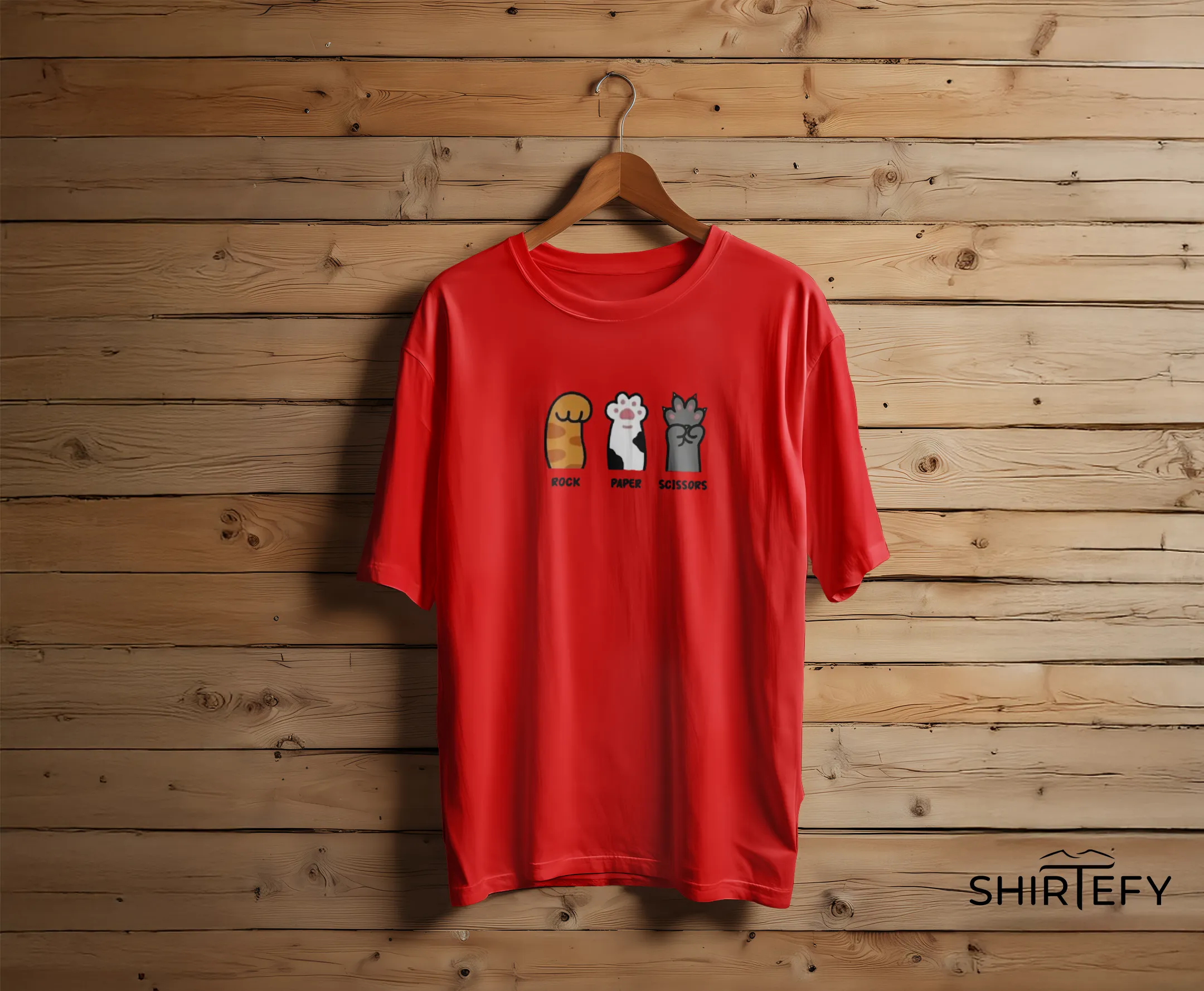 Cat Paw Rock Paper Scissors T-Shirt - Image 2