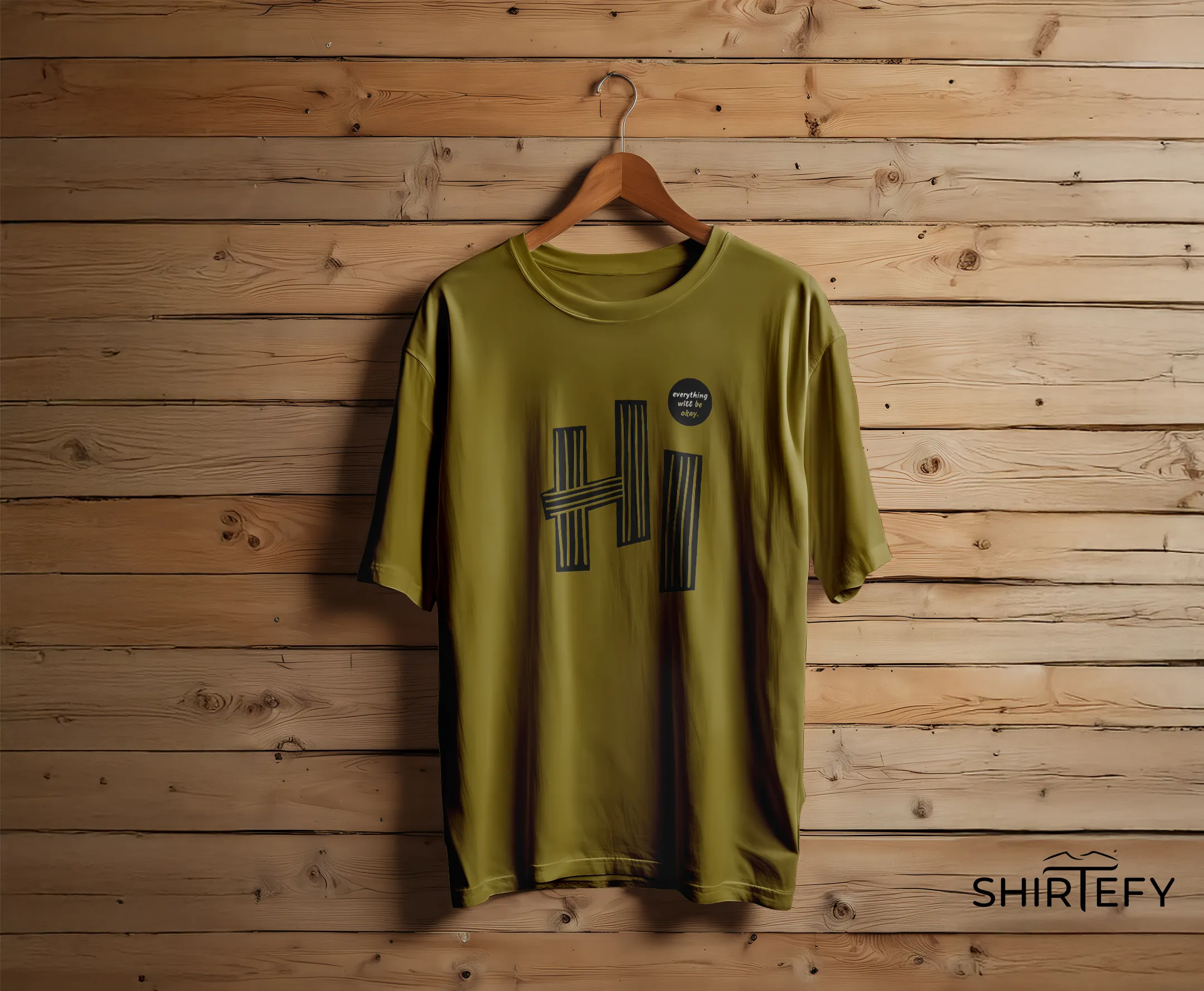 Aesthetic Striped "HI" Graphic T-Shirt - Image 7
