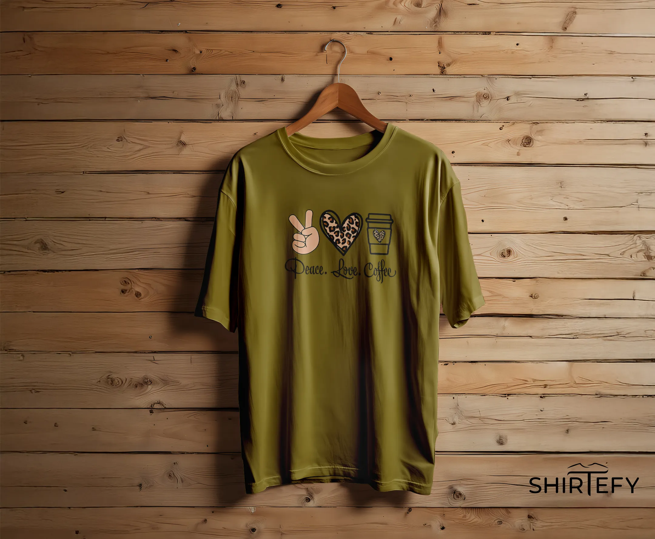 Peace Love Coffee Graphic T-Shirt - Image 2