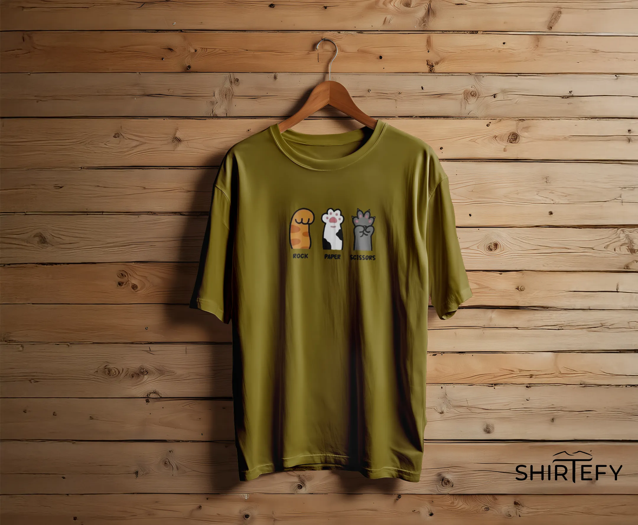 Cat Paw Rock Paper Scissors T-Shirt - Image 9