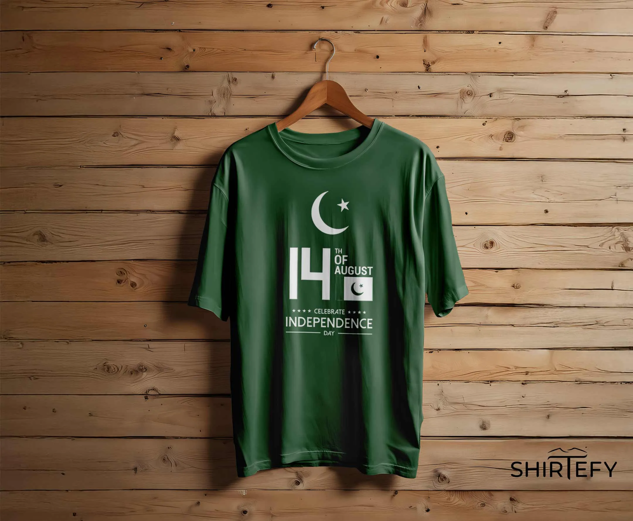 Deep Green colour option for 14th of August Independence Day Graphic T-Shirt