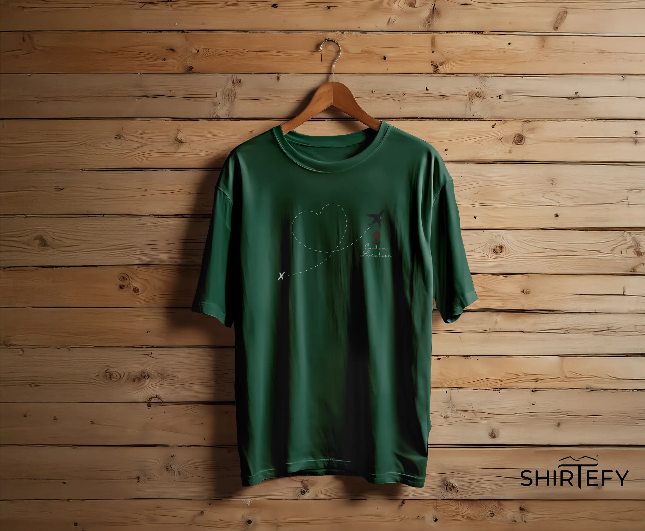 Custom Location Travel Heart T-Shirt - Image 4
