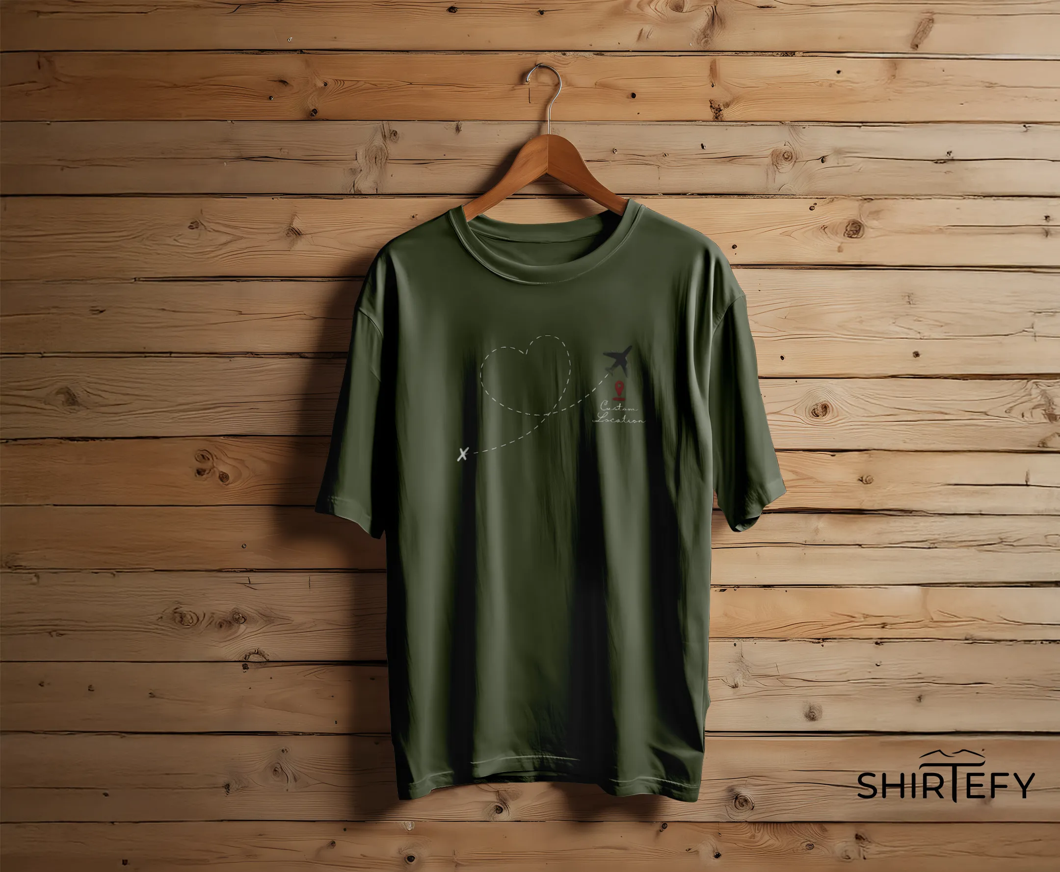 Custom Location Travel Heart T-Shirt - Image 2