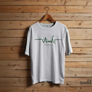 Pakistan Heartbeat Calligraphy Graphic T-Shirt in Pure White
