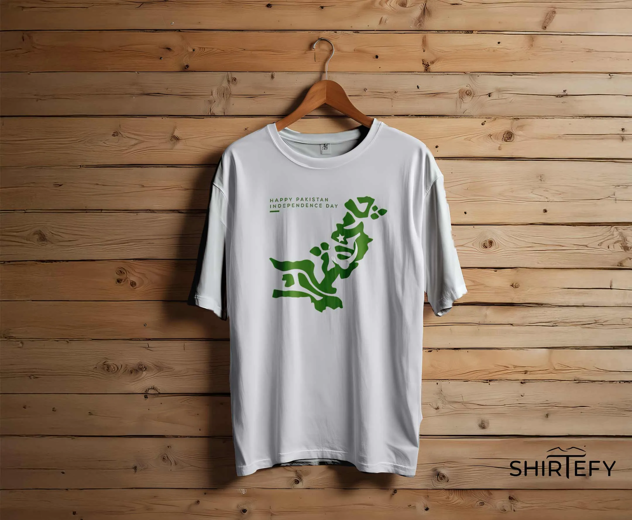 Pakistan Flag Map Independence Day Graphic T-Shirt in Pure White