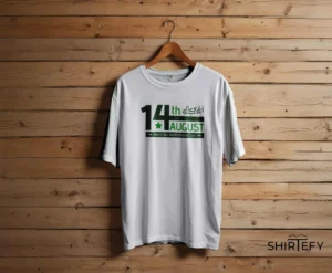 14th August Azadi Mubarak Graphic T-Shirt in Pure White