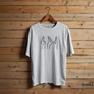 Korean Finger Heart – Minimalist K-Pop Aesthetic Tee