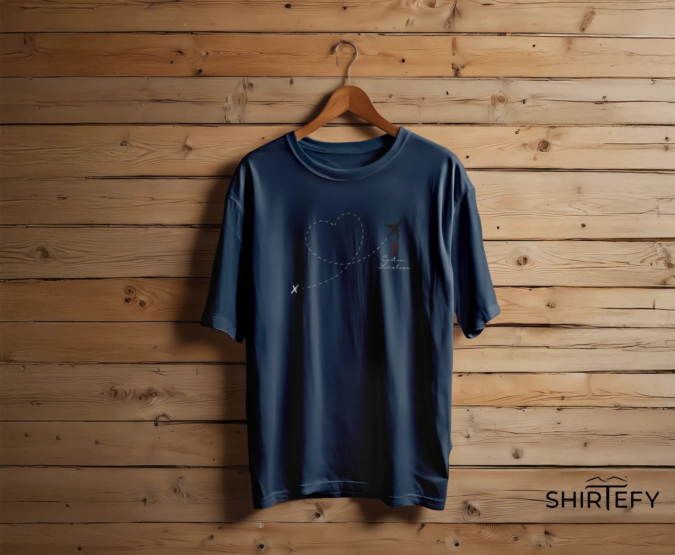 Custom Location Travel Heart T-Shirt - Image 3