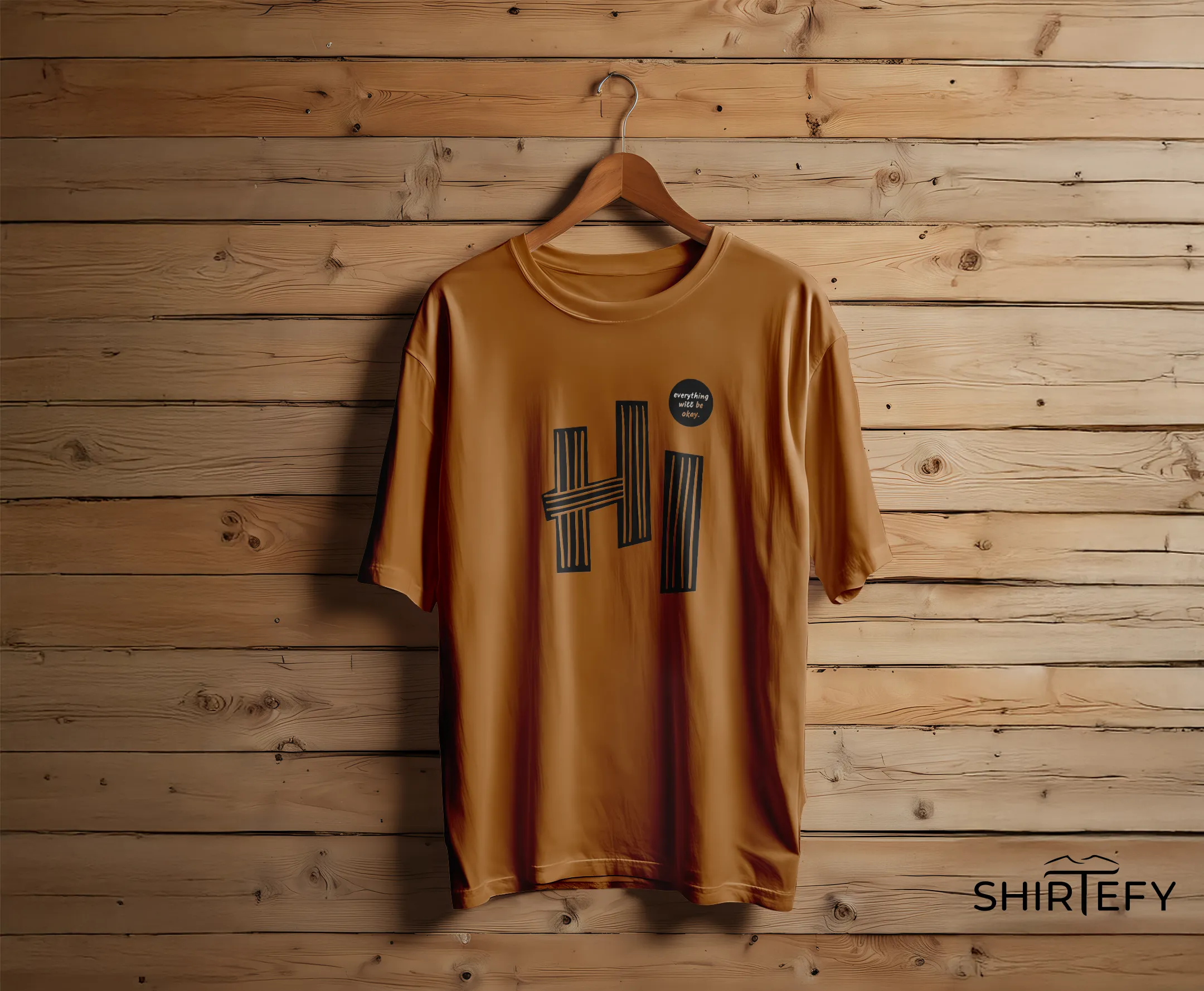 Aesthetic Striped "HI" Graphic T-Shirt - Image 2