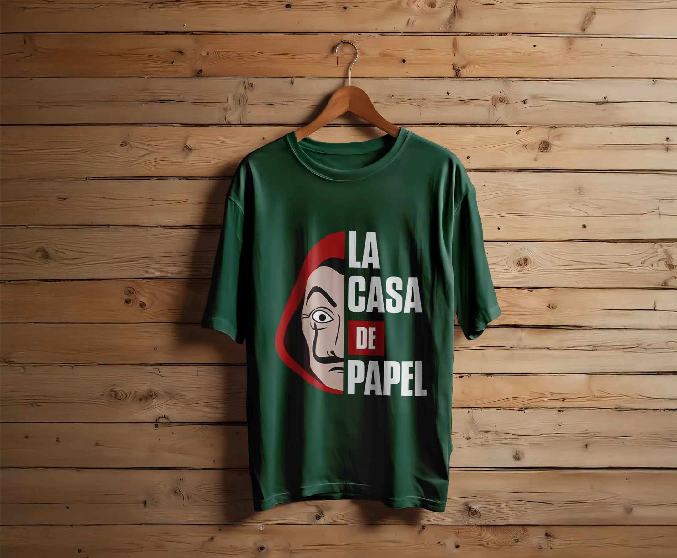 Hunter Green colour option for The Resistance – Money Heist Premium Graphic Tee
