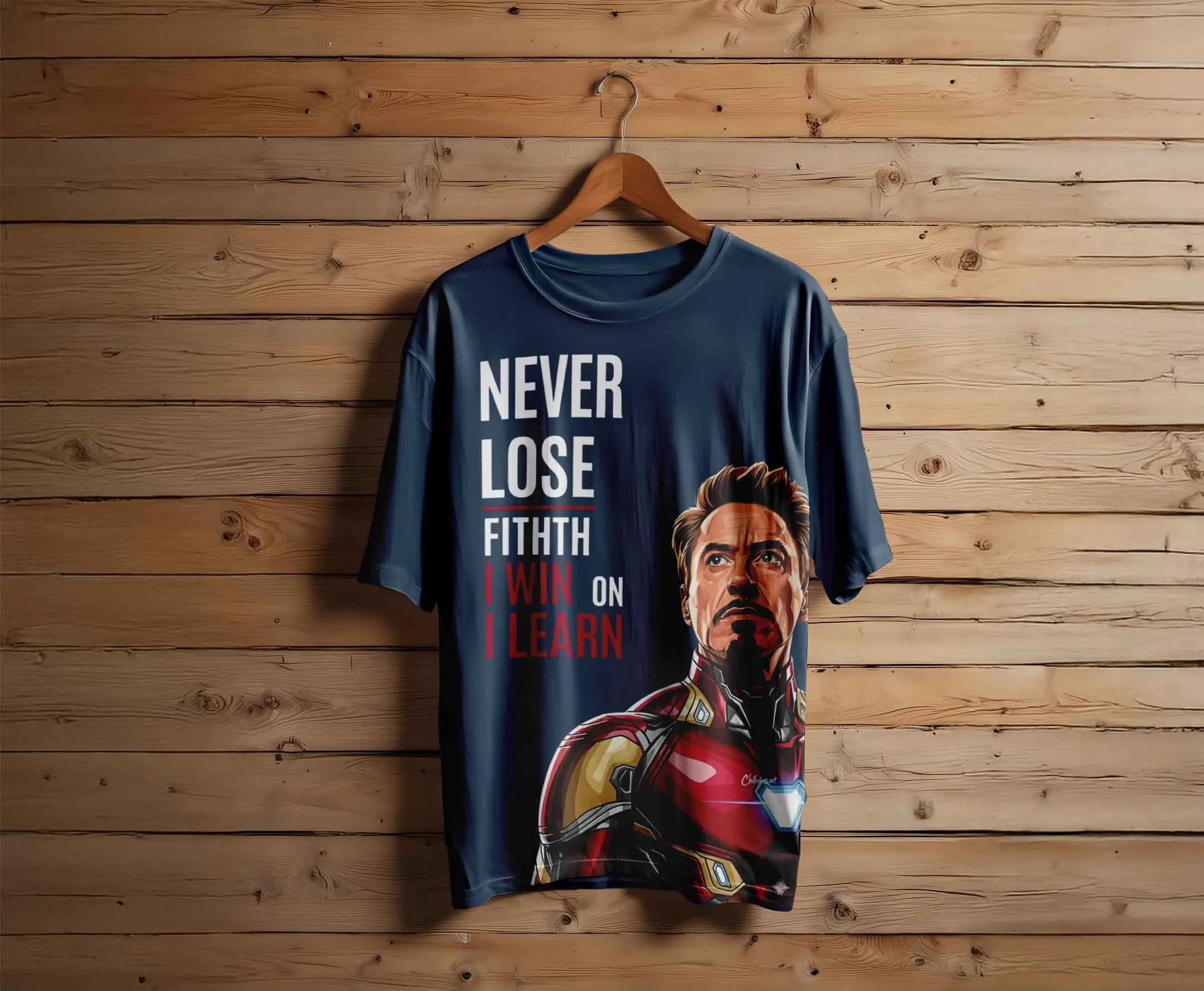 Royal Blue colour option for The Stark Mindset – Iron Man Motivational Graphic Tee