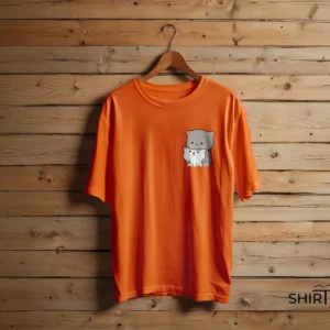 Bright Orange colour option for Cute Cuddling Kitties Graphic T-Shirt
