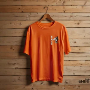 Classic Mickey Mouse Side Typography Graphic T-Shirt