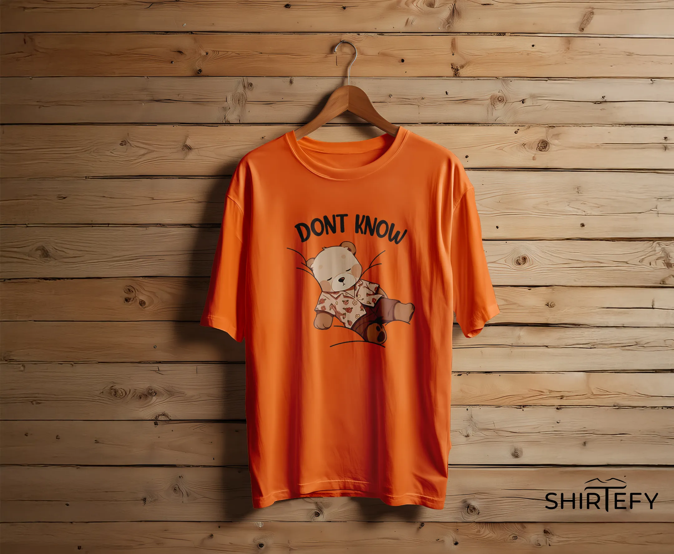 Lazy Teddy Bear Graphic T-Shirt - Image 6