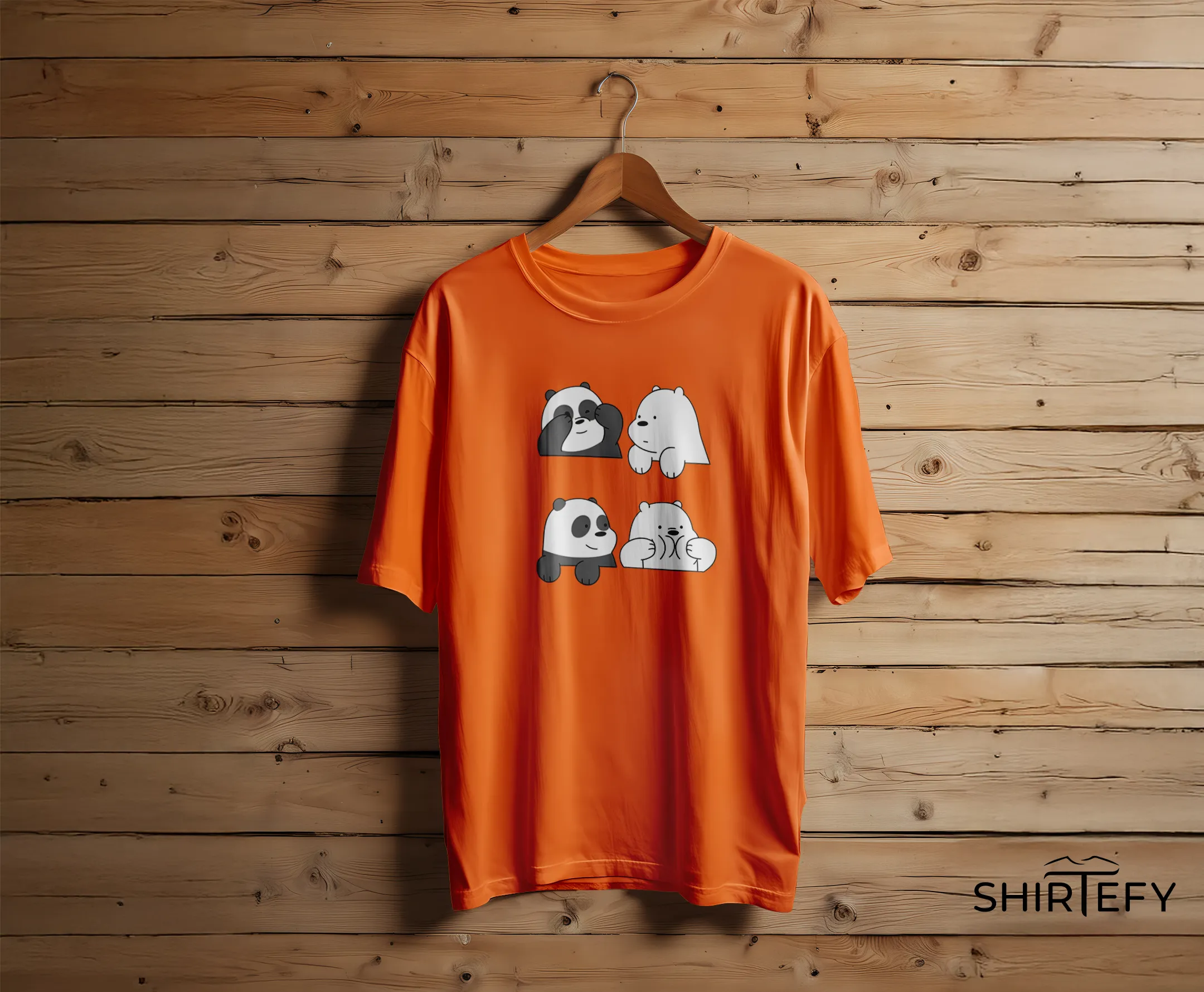 We Bare Bears Cute Panda & Ice Bear Graphic T-Shirt - Image 2
