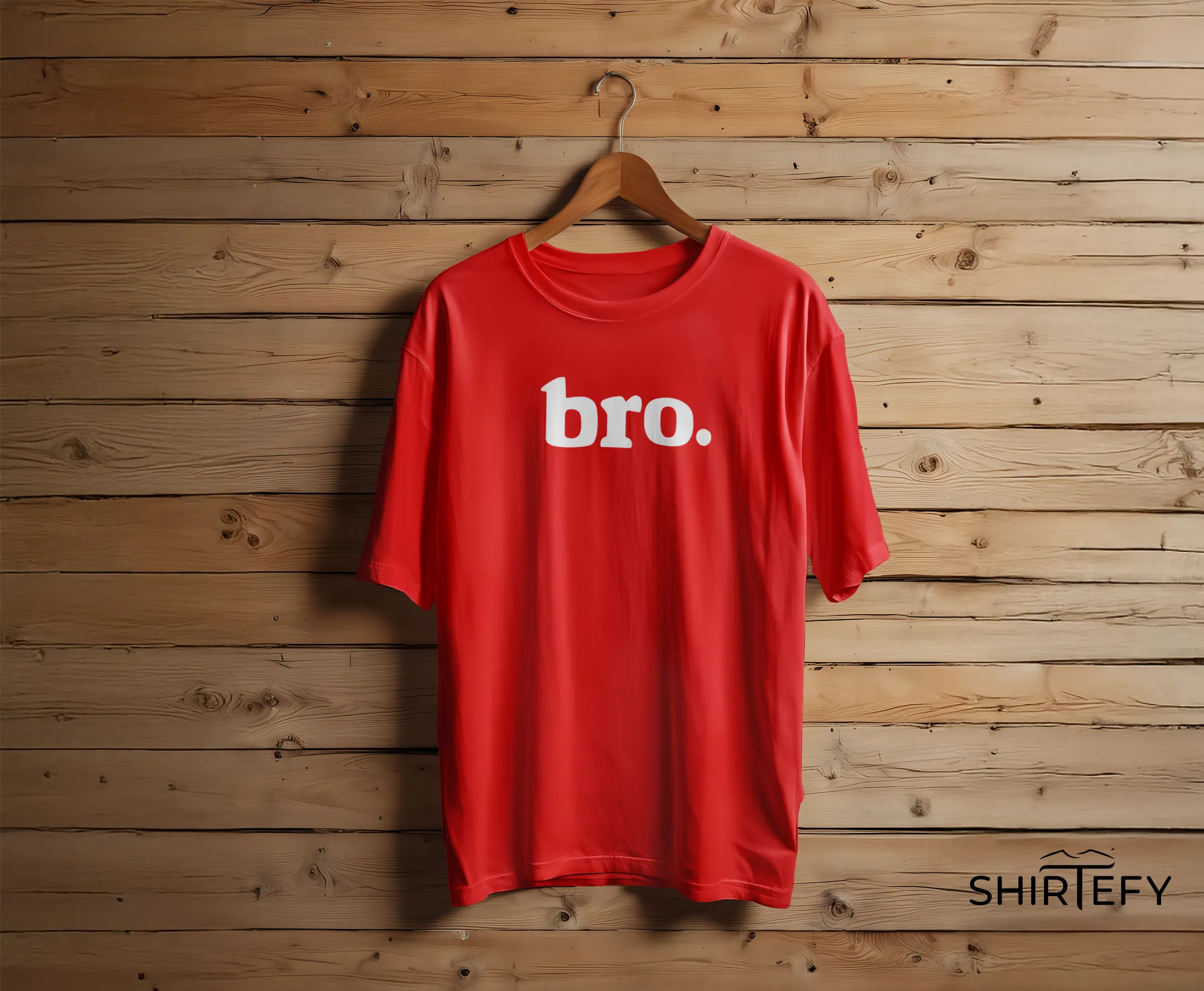 Cherry Red colour option for Bro Bold Lowercase Serif Typography T-Shirt