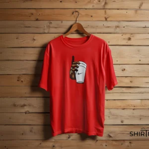 Cherry Red colour option for Double Cup Urban Swoosh Graphic T-Shirt