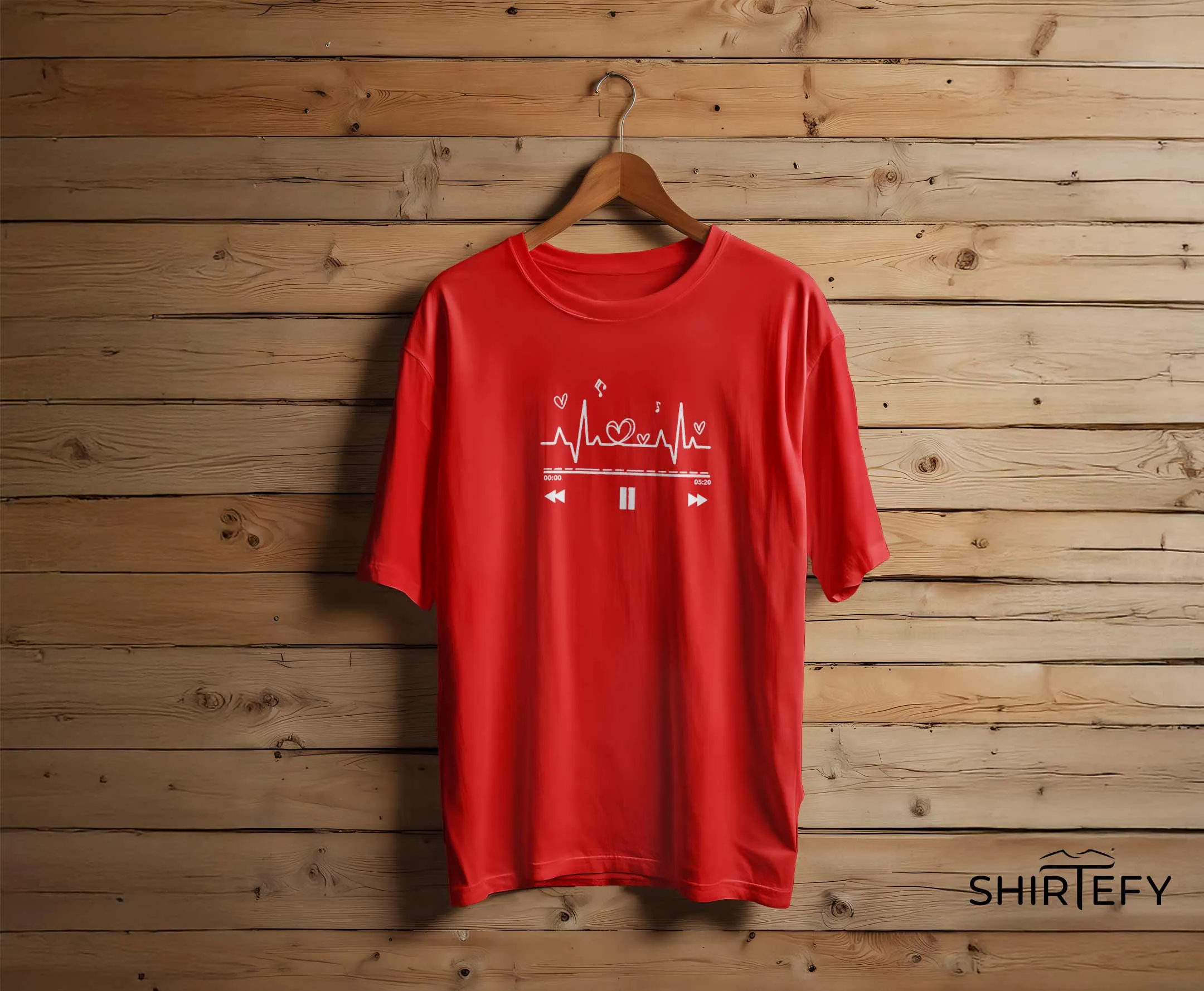 Music Player Heartbeat Lifeline Graphic T-Shirt - Image 8