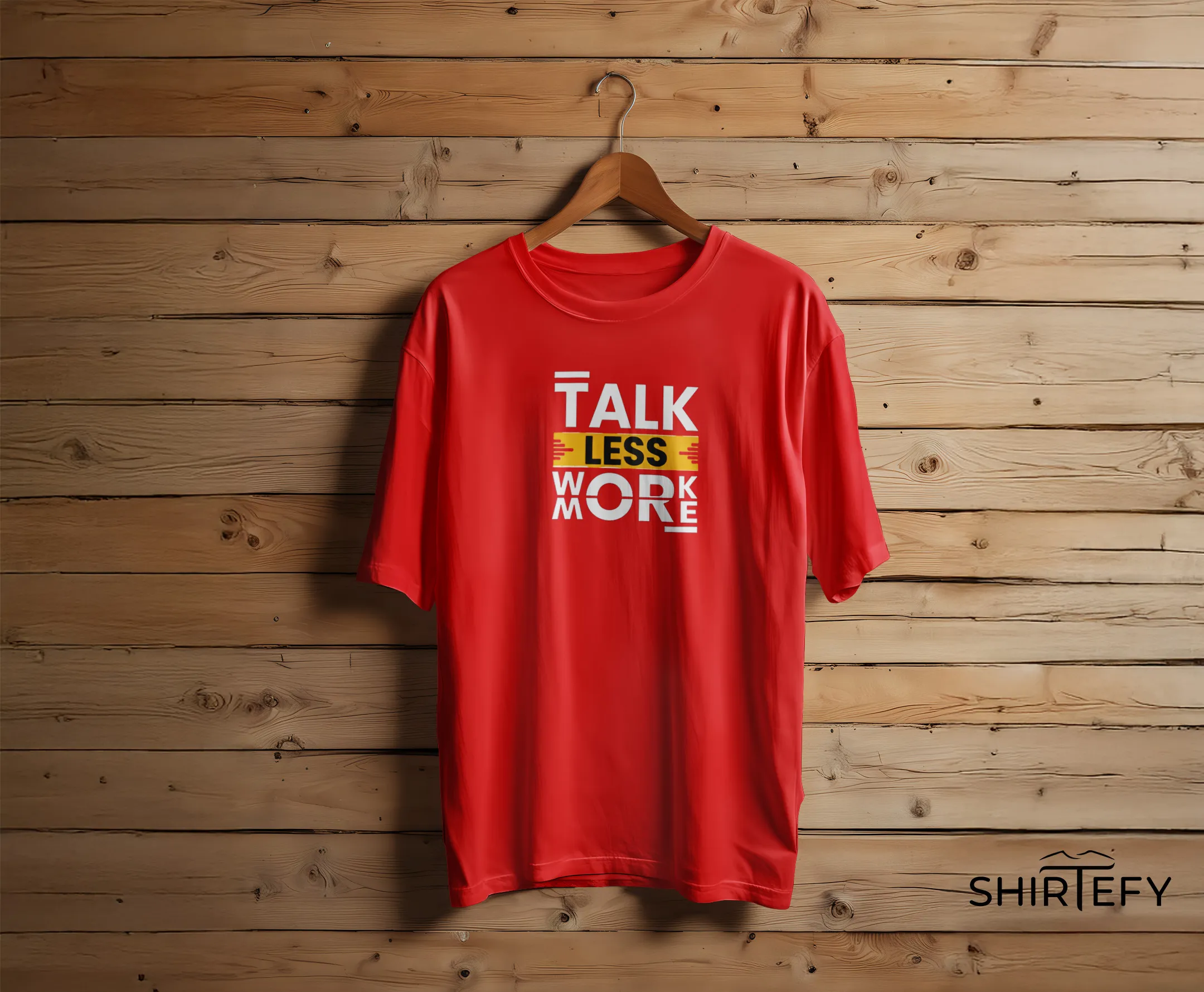 Talk Less Work More Typography Graphic T-Shirt - Image 3