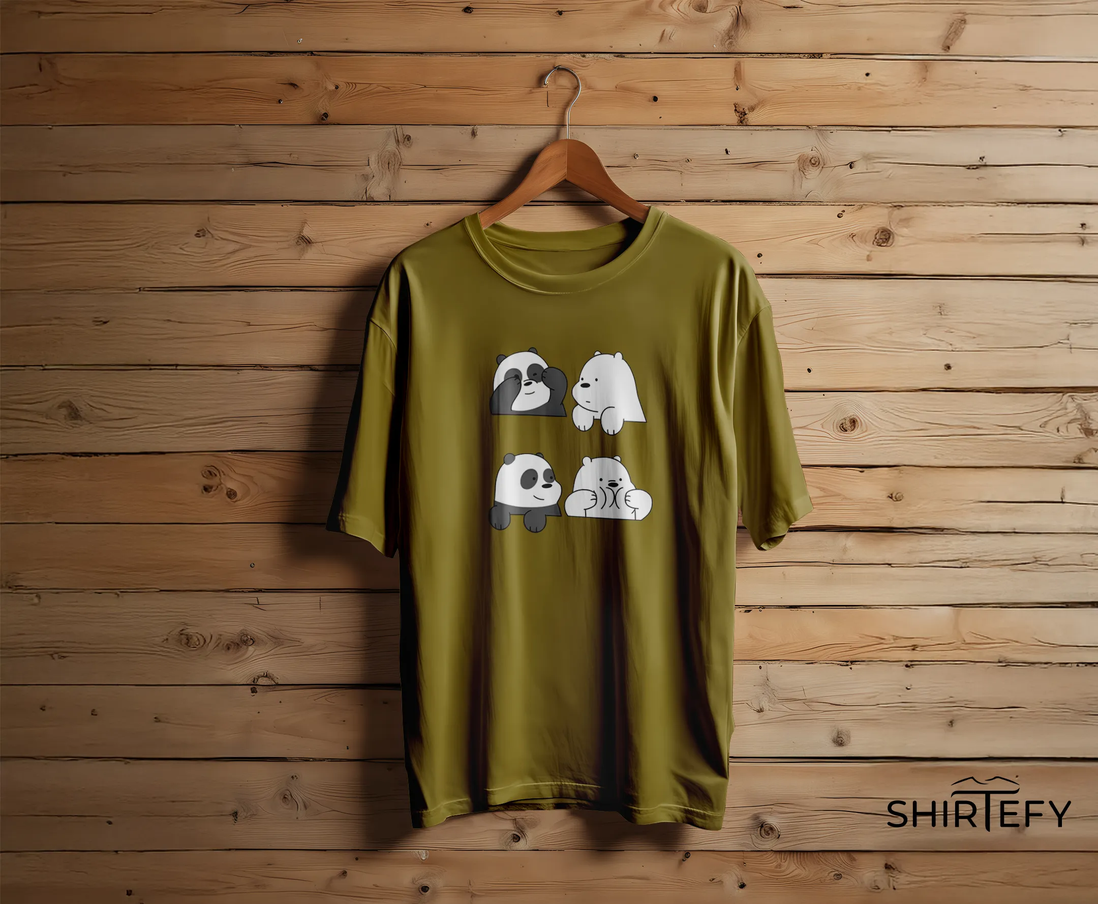 We Bare Bears Cute Panda & Ice Bear Graphic T-Shirt - Image 4