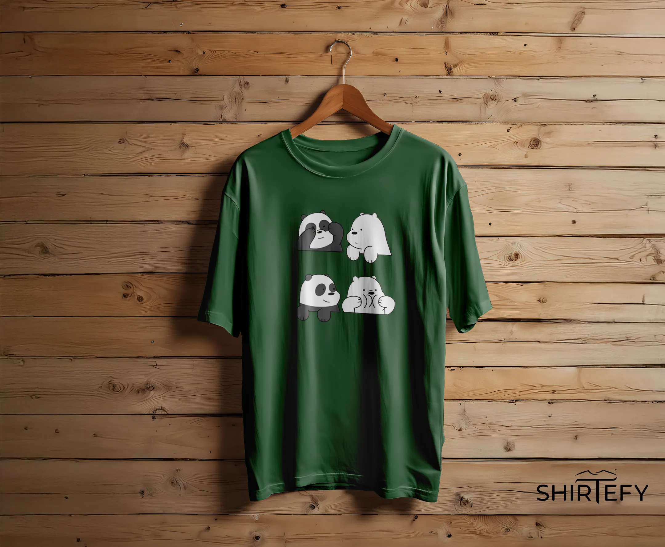 We Bare Bears Cute Panda & Ice Bear Graphic T-Shirt