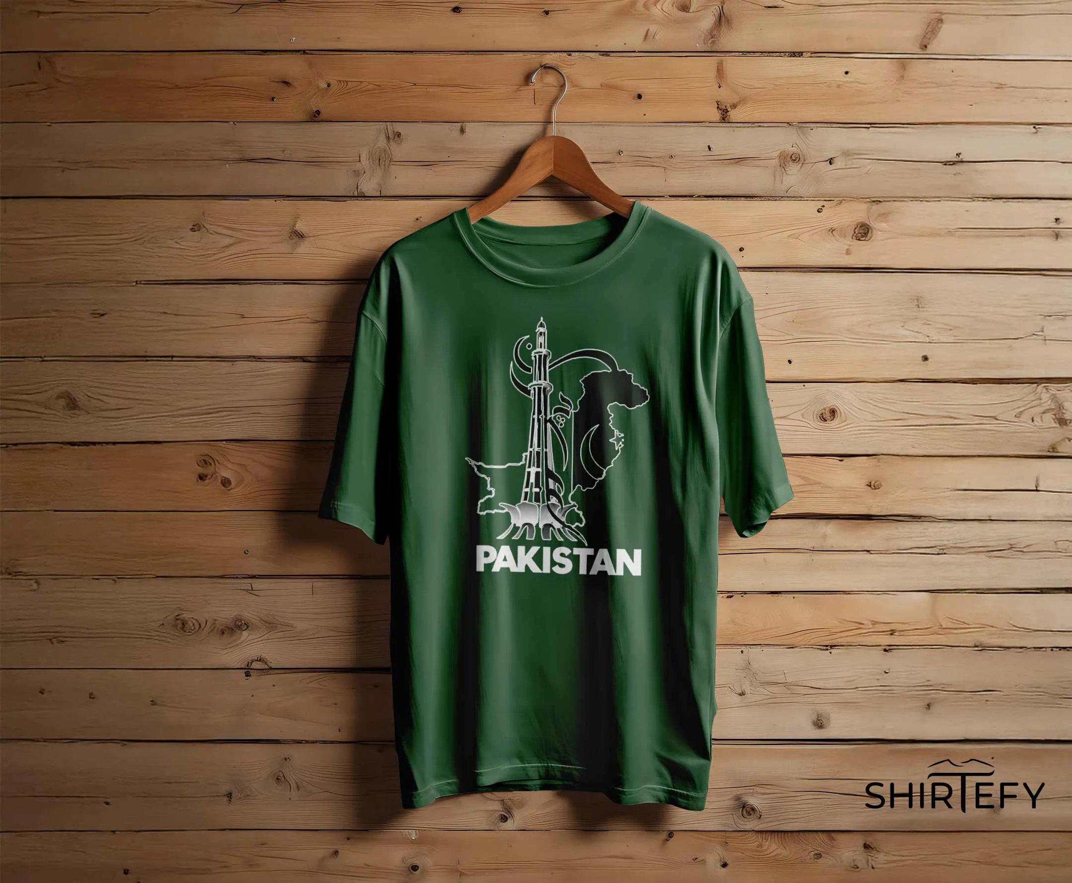 Deep Green2 image for Pakistan Patriotic Heritage Line Art T-Shirt