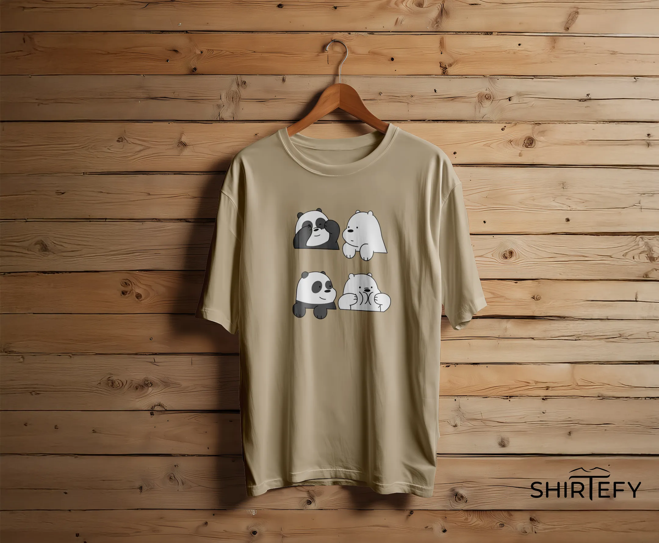 We Bare Bears Cute Panda & Ice Bear Graphic T-Shirt - Image 3