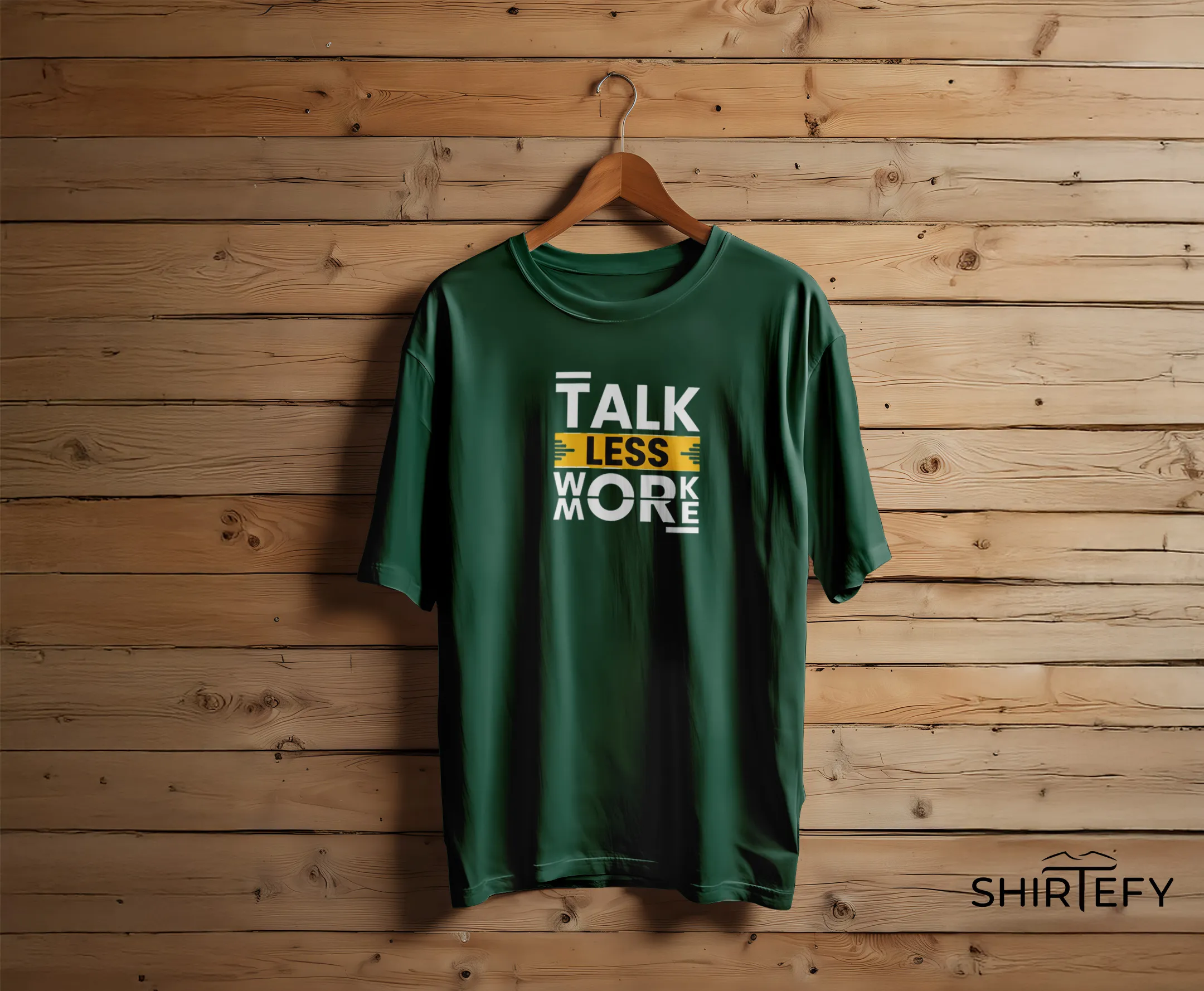 Talk Less Work More Typography Graphic T-Shirt - Image 2