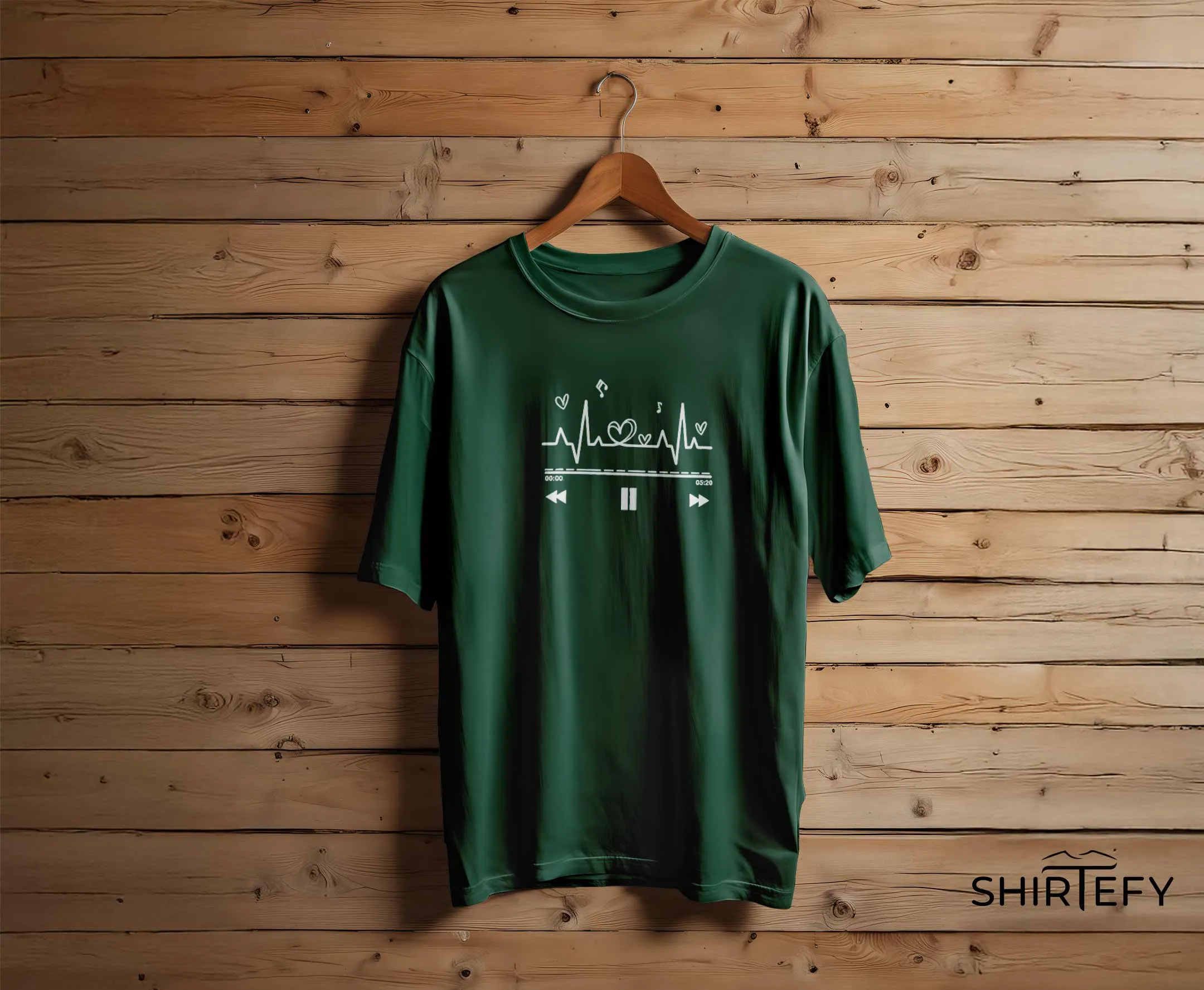 Music Player Heartbeat Lifeline Graphic T-Shirt - Image 6