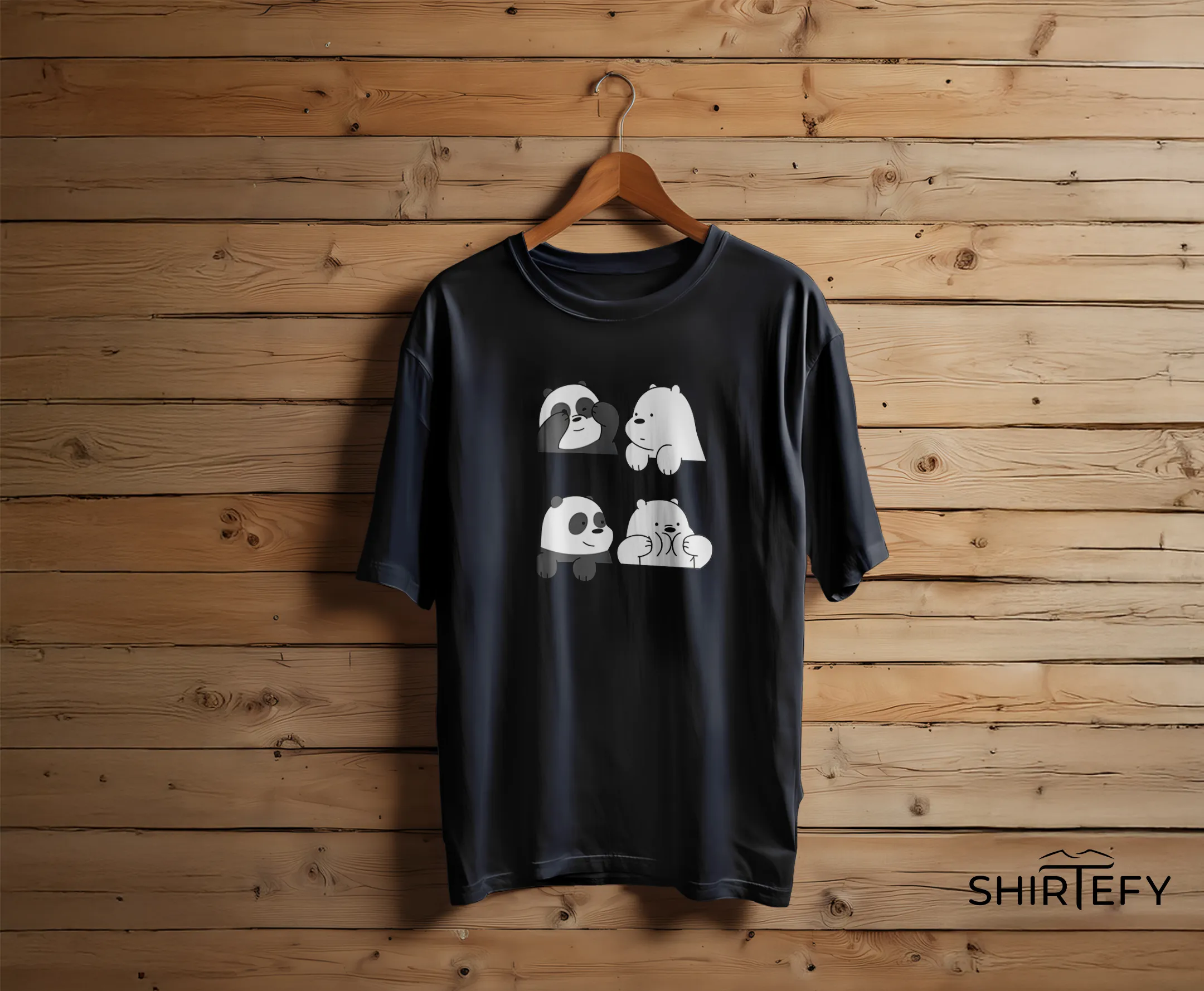 We Bare Bears Cute Panda & Ice Bear Graphic T-Shirt - Image 5