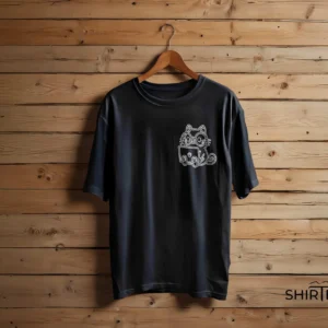Tech Cat Laptop Fine Line Graphic T-Shirt