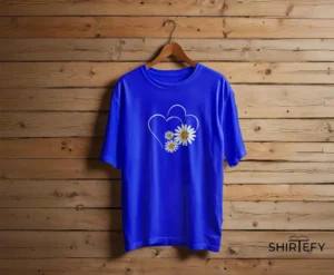 Navy Blue colour option for Daisy Trio Interlocking Hearts Minimalist Graphic T-Shirt