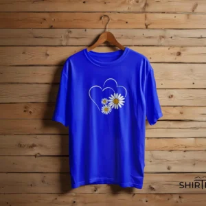Navy Blue colour option for Daisy Trio Interlocking Hearts Minimalist Graphic T-Shirt