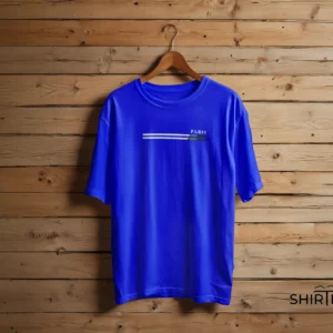 Navy Blue colour option for Paris Minimal Stripe Chest Bar T-Shirt