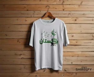 Minar-e-Pakistan heritage graphic T-shirt in pure white