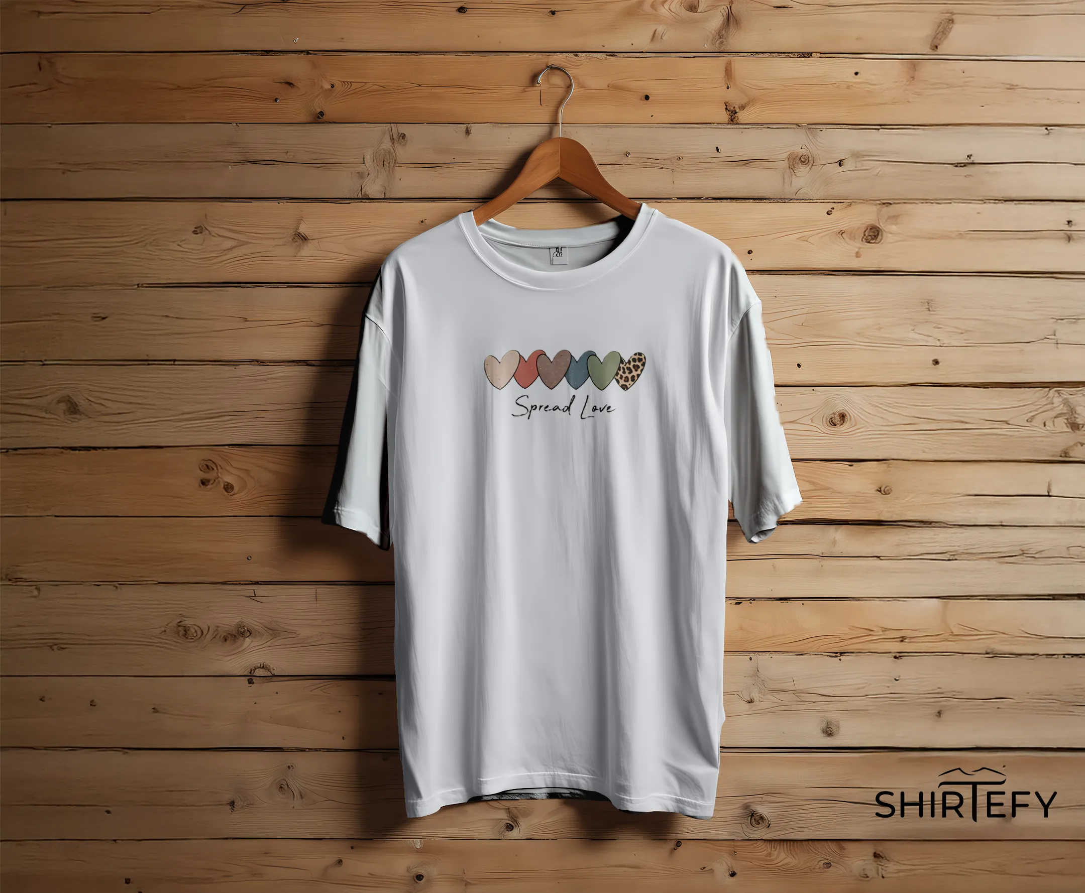 Spread Love Multi-Heart Graphic T-Shirt