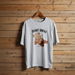 Pure White colour option for Lazy Teddy Bear Graphic T-Shirt