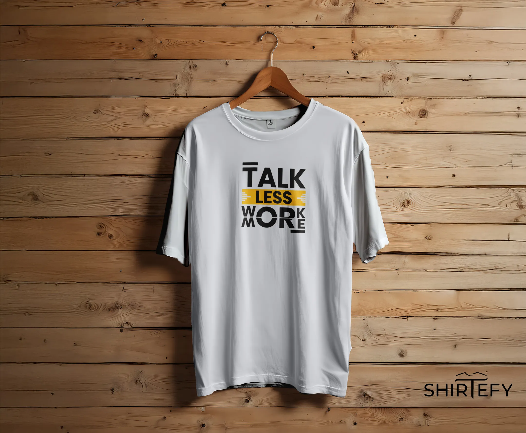 Talk Less Work More Typography Graphic T-Shirt - Image 4