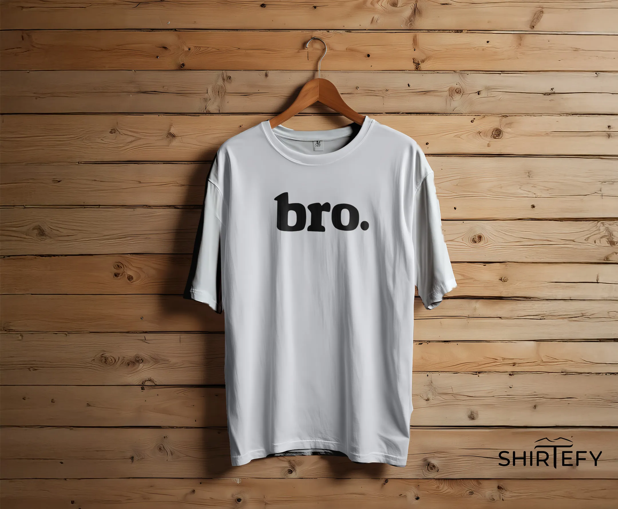 Pure White colour option for Bro Bold Lowercase Serif Typography T-Shirt