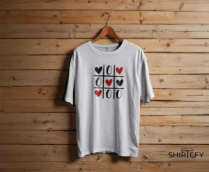 Tic-Tac-Toe Hearts Love Graphic T-Shirt