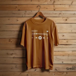 Rust Brown colour option for Music Player UI Minimalist Graphic T-Shirt