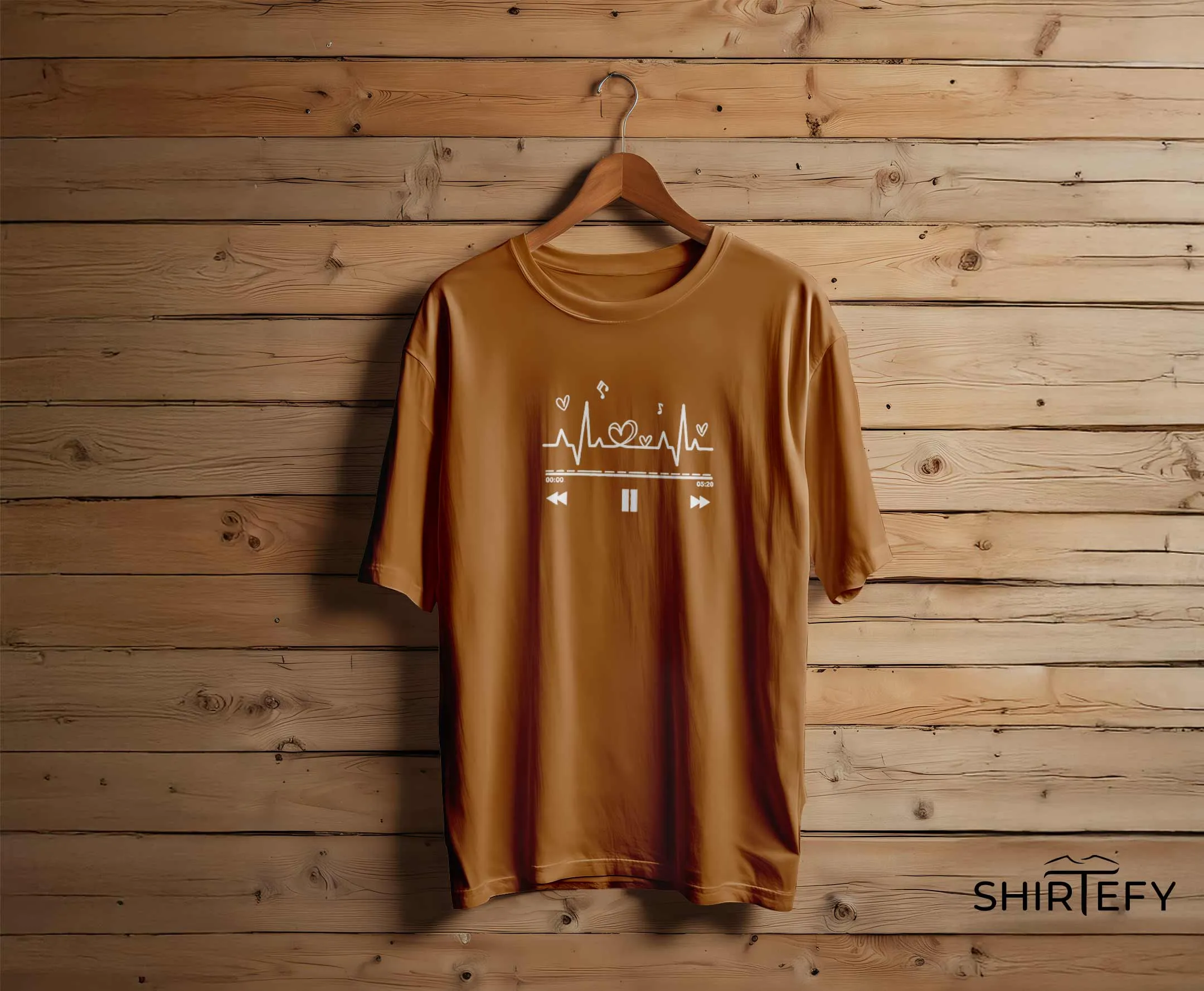 Music Player Heartbeat Lifeline Graphic T-Shirt - Image 5