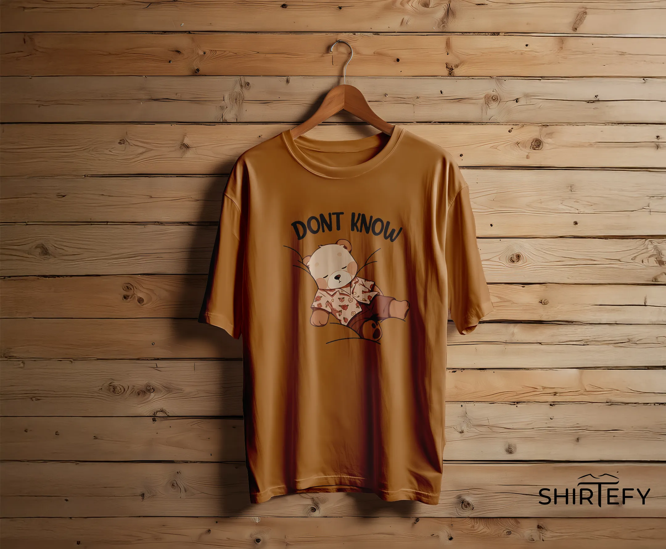 Lazy Teddy Bear Graphic T-Shirt - Image 7